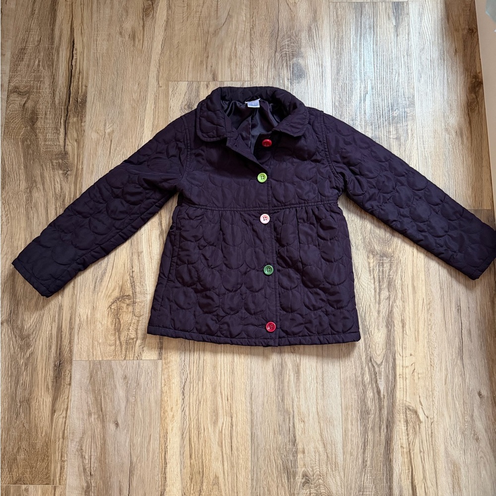 Gymboree Kids Quilted Jacket - Purple with Colorful Buttons